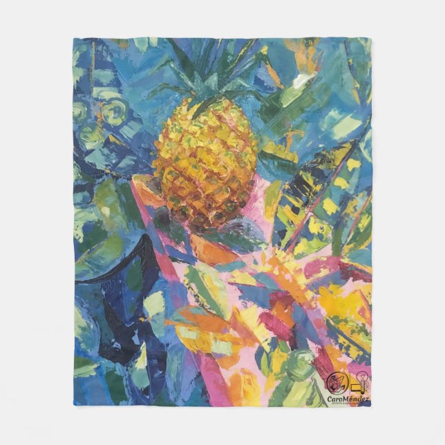 Manta Polar Imagen de mi obra Piña (Anverso)