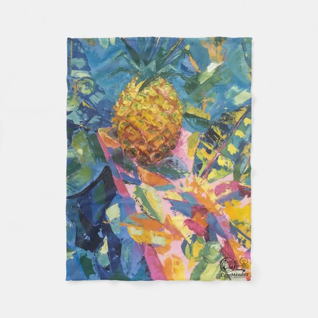 Manta Polar Imagen de mi obra Piña (Anverso)