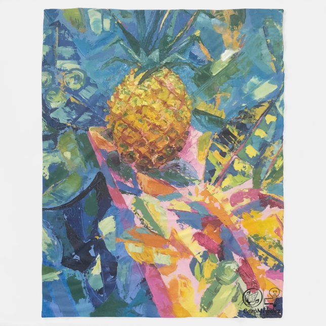 Manta Polar Imagen de mi obra Piña (Anverso)