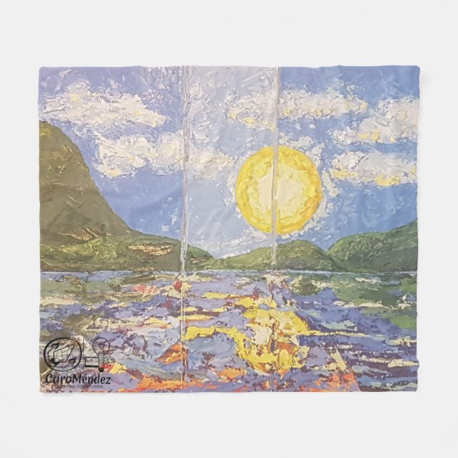 Manta Polar Imagen de mi obra Una ventana al mundo (Frente (Horizontal))