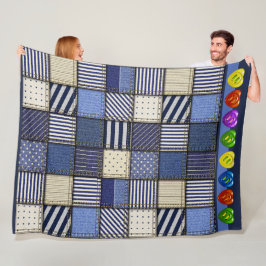 Manta Polar Imagen de mosaico de denim grande