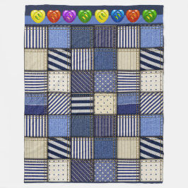 Manta Polar Imagen de mosaico de denim grande