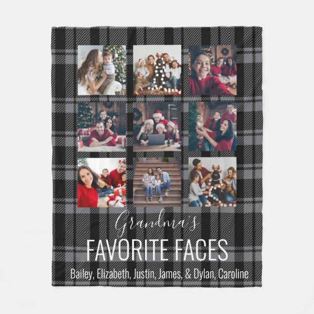 Manta Polar Imagen personalizada de 9 búfalos grises (Anverso)