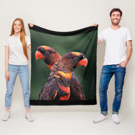 Manta Polar Imagen personalizada de dos loros cariñosos con fo