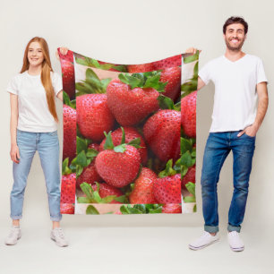 Manta Polar Imagen personalizada de fresas dulces y jugosas en