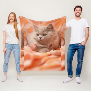 Manta Polar Imagen personalizada de gato lindo con ojos hermos