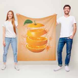 Manta Polar Imagen personalizada de naranja en rodajas vibrant
