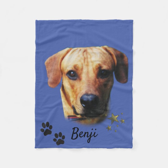 Manta Polar Imagen personalizada de perro fotográfico con una  (Anverso)