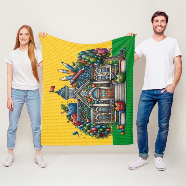 Manta Polar IMÁGENES DE Knit de la escuela de tamaño Med (In situ)