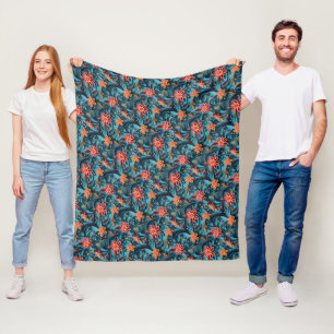 Manta Polar Impermeable patrón de papel floral Fleece Blanket