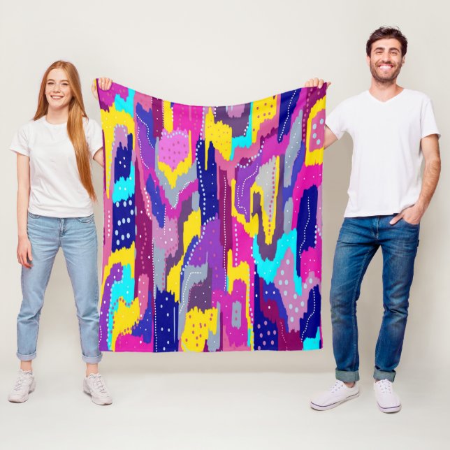 Manta Polar Impresión abstracta colorida con puntos divertidos (In situ)