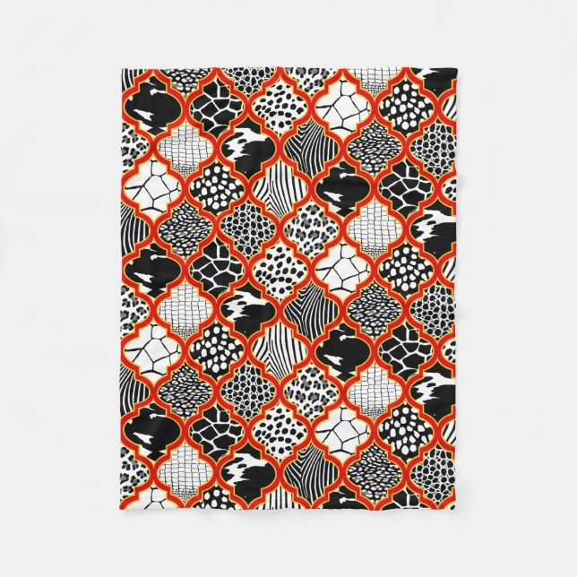 Manta Polar Impresión animal de Regencia de Hollywood Amarillo (Anverso)