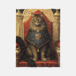 Manta Polar Impresión artística del trono de gato Maine Coon n