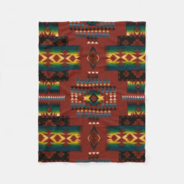 Manta Polar Impresión azteca del diamante ROJO