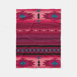 Manta Polar Impresión azteca ROSADA