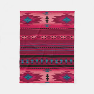 Manta Polar Impresión azteca ROSADA
