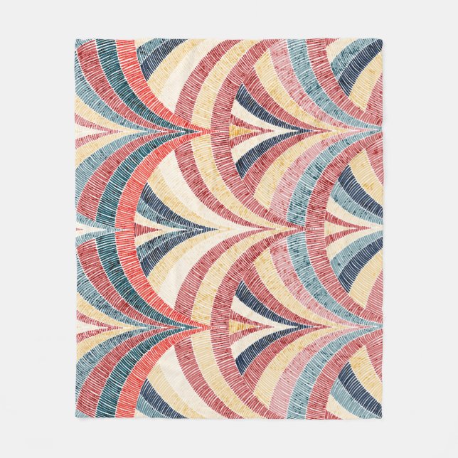 Manta Polar Impresión bohemia bordada sin costura. (Anverso)