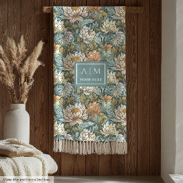 Manta Polar Impresión botánica personalizada de estilo Morris
