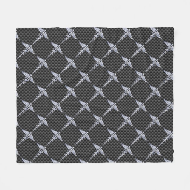 Manta Polar Impresión cromada de fibra de carbono con símbolo  (Frente (Horizontal))