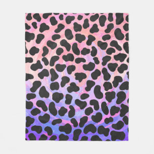 Manta Polar Impresión dálmata en negro y rosa