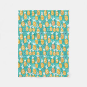 Manta Polar Impresión de acuarela de piña