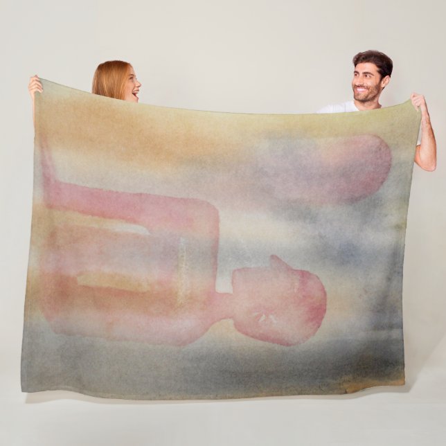 Manta Polar Impresión de acuarela Noche De La Luna Roja (In situ)