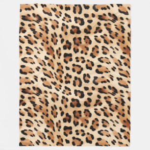 Manta Polar Impresión de animales de Cream Leopard