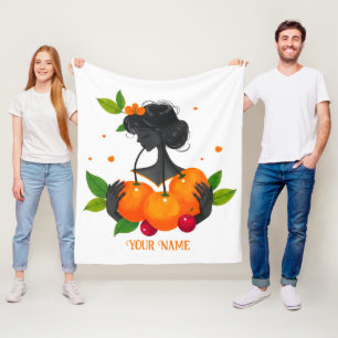 Manta Polar Impresión de arte de frutas femeninas de bienvenid