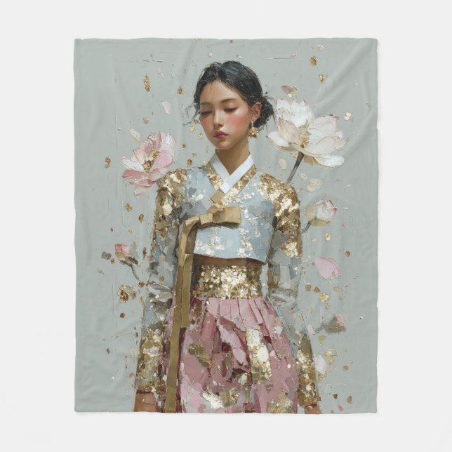 Manta Polar Impresión de arte de Hanbok moderno (Anverso)