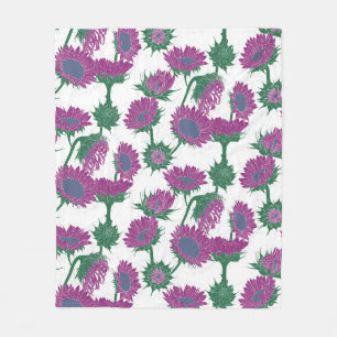 Manta Polar Impresión de bloques de madera rosa de girasol