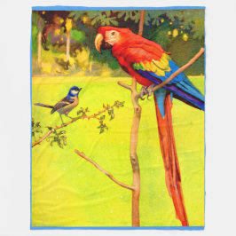 Manta Polar impresión de brillo y loro