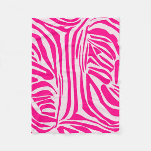 Manta Polar Impresión de cebra rosa