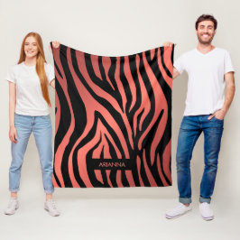 Manta Polar Impresión de cebra rosa
