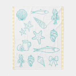 Manta Polar Impresión de cocina costera italiana | Sorrento Az