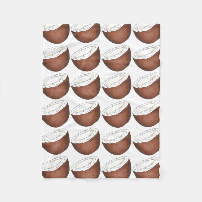 Manta Polar Impresión de coco de playa tropical Island Fruity  (Anverso)