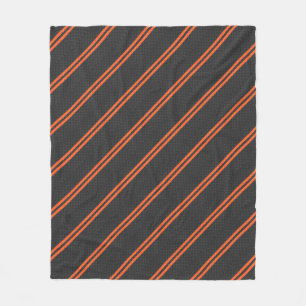 Manta Polar Impresión de estilo de carbono con franjas Naranja