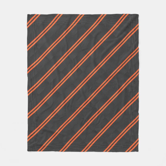 Manta Polar Impresión de estilo de carbono con franjas Naranja (Anverso)
