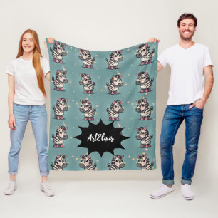 Manta Polar Impresión de estrellas de cebra Kawaii