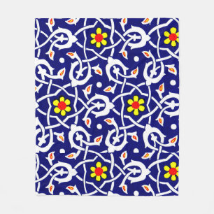 Manta Polar impresión de flores y nudos