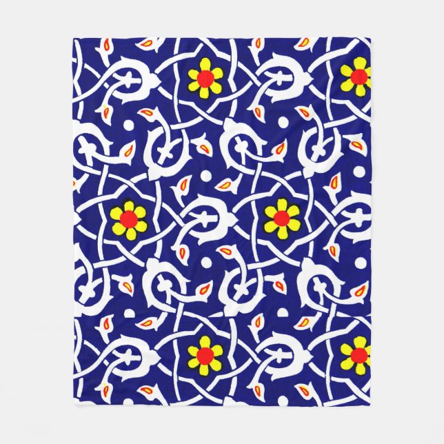 Manta Polar impresión de flores y nudos (Anverso)