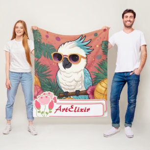 Manta Polar Impresión de Guay Kawaii Cockatoo