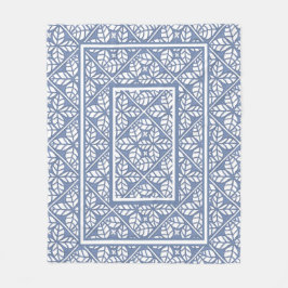 Manta Polar Impresión de hojas azules y blancas Fleece Blanket