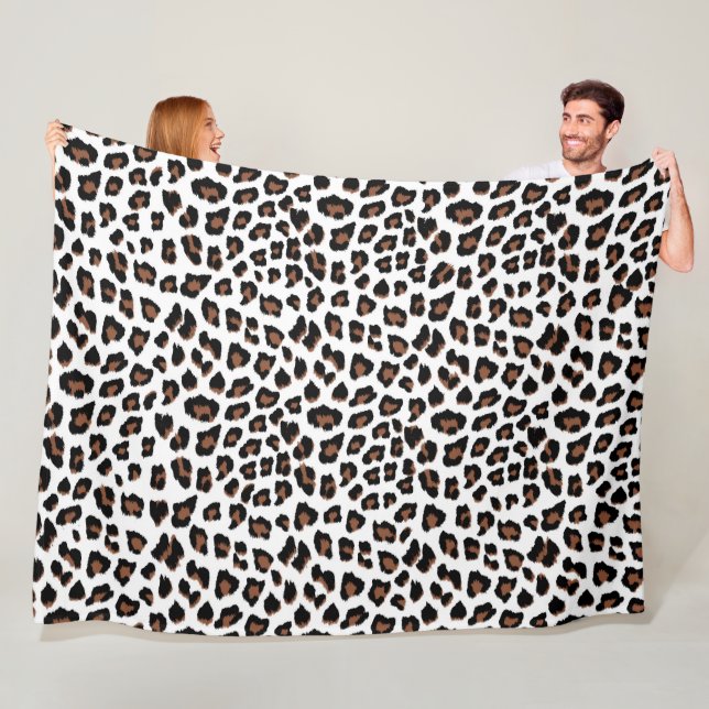 Manta Polar Impresión de leopardo blanco (In situ)