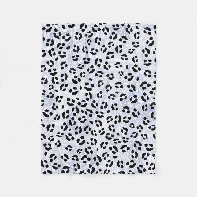 Manta Polar Impresión de leopardo blanco (Anverso)