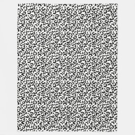 Manta Polar Impresión de Leopardo Blanco Negro    