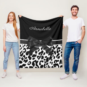 Manta Polar Impresión de leopardo de cinta negra