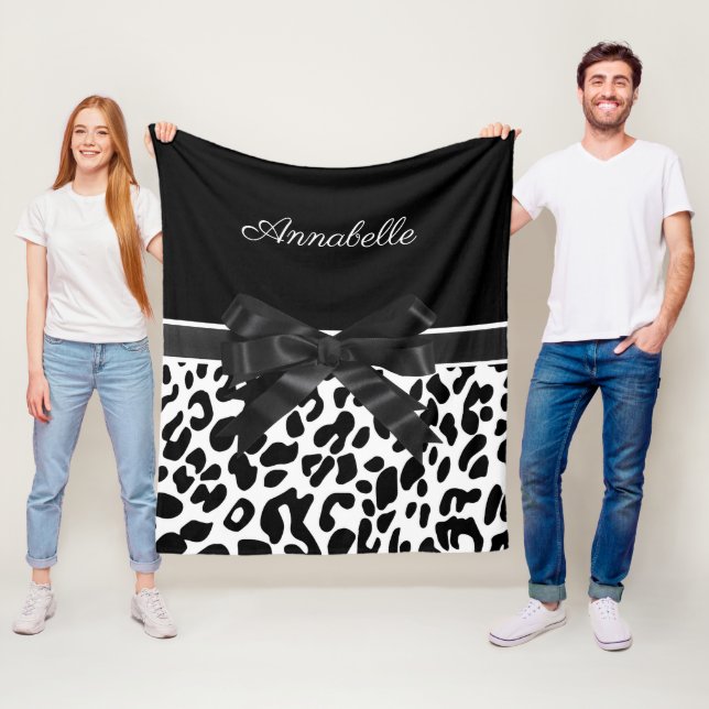 Manta Polar Impresión de leopardo de cinta negra (In situ)