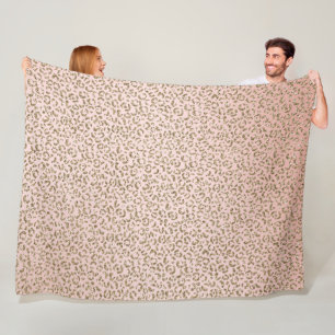 Manta Polar Impresión de leopardo dorado Purpurina rosado Rub