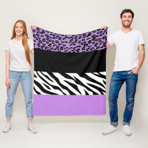 Manta Polar Impresión de leopardo, impresión de cebra, impresi
