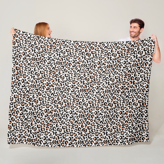 Manta Polar Impresión de Leopardo Negro de Peach blanco (In situ)